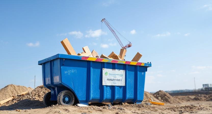 Level Meter installed on construction skip to monitor fill level and waste types