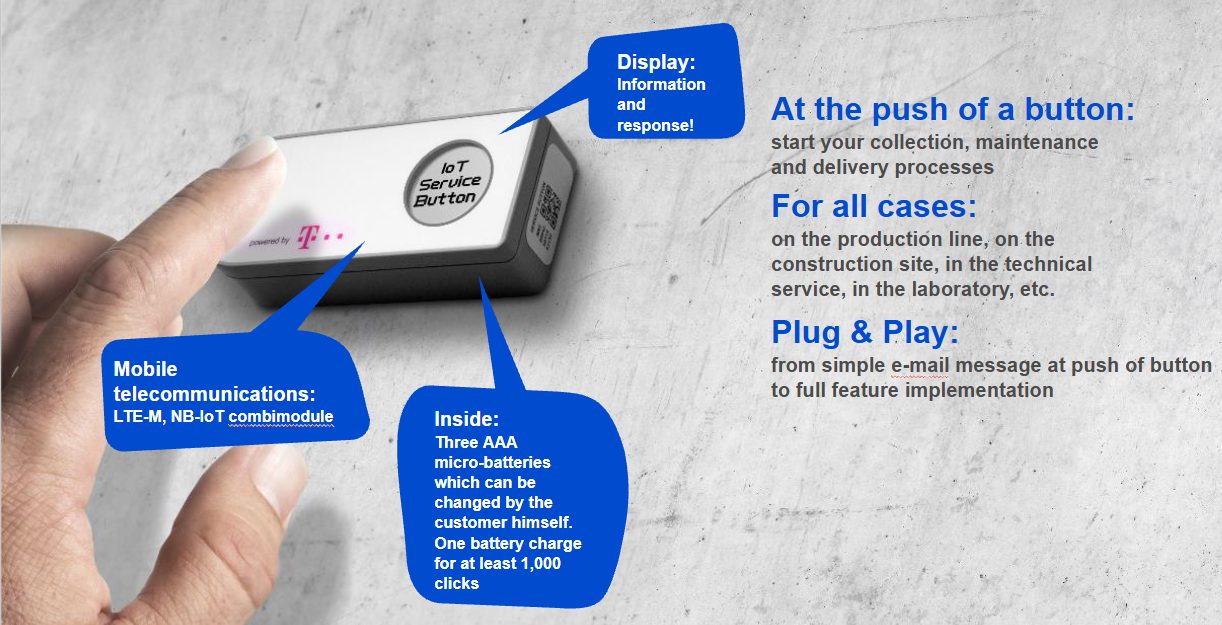 Service Button IoT device for instant workflow automation and real-time event triggering