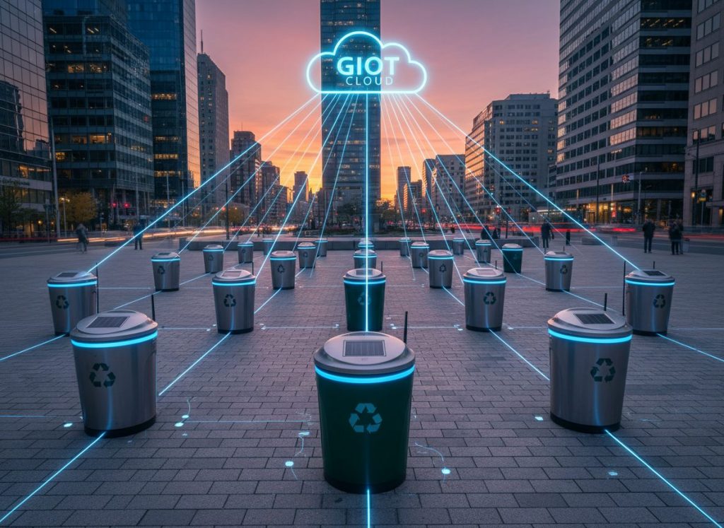 Level Meter as Urban IoT solutions sensor on urban waste container for real-time monitoring