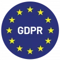 GDPR compliance badge indicating adherence to European data protection regulations